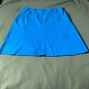 Teal J. Jill skirt.  Size Small.  Knee length.  Elastic waistband. 100% Linen.